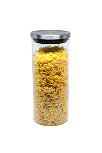 PUFO borosilicate glass container for sugar, coffee, tea or spices, with airtight lid, 1.4 L