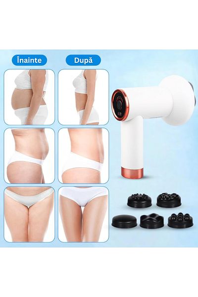 Velixo Aparat de masaj profesional anticelulitic, 5 capete, 6 viteze, 3200 rpm, remodelare, relaxare, tonifiere