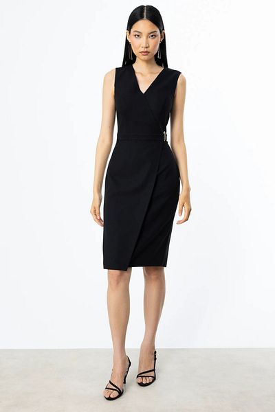 Ekol Waist Metal Accessory Sleeveless Dress