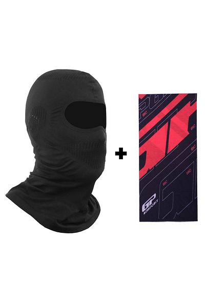 GP KOMPOZİT Gp Kompozit Summer Biker Balaklava Mask Black (1 Piece Neck Collar Buff Gift)