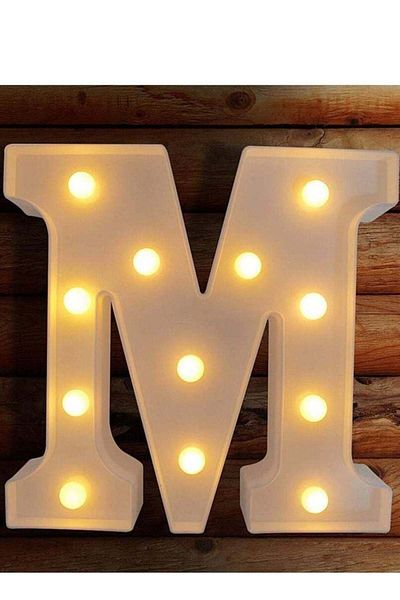 Generic Vitacelli Alphabet LED Letter Lights Light Up Plastic Letters Standing Hanging M