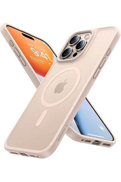 TORRAS MagSafe Shockproof Case for iPhone 16 Pro. Slim, Durable, Anti-Scratch, Translucent, Desert Gold