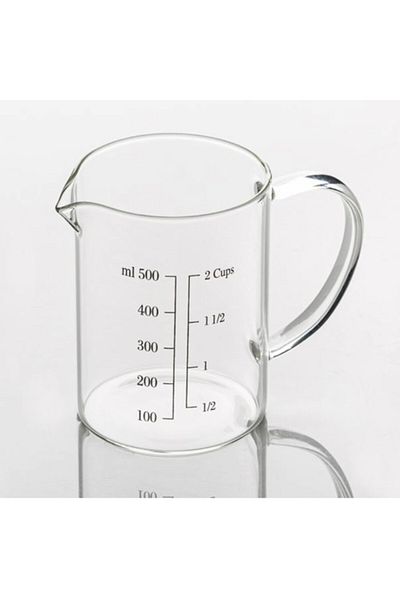 PUFO Pahar gradat din sticlă borosilicată, 500 ml, transparent