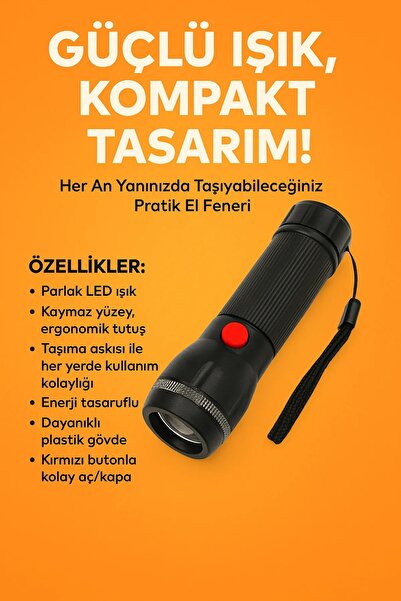 Genel Markalar Ledli Ve Zoomlu 2 Km Menzilli Alüminyum El Feneri