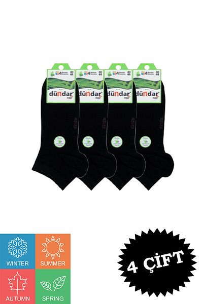 Dündar Men's 4 Season Bamboo Booties Socks 4-Pack