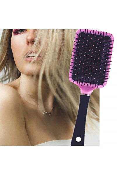 PUFO Square hairbrush, pink with black dots, Pufo, 26 cm