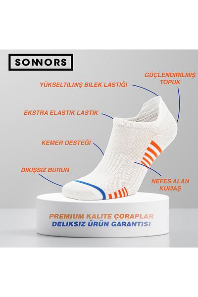 SONNORS 6 Pairs of Patterned Sneaker Socks