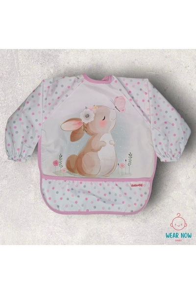 Babydonat Tavşan Figürlü Uzun Kollu Giyilebilir Mama Önlüğü