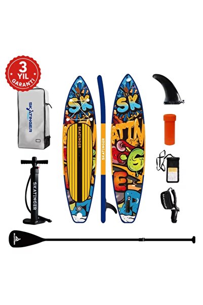 Skatinger 3 Yıl Garantili Grafitti Sup Paddle Board Şişirilebilir, 350x82x15 ...