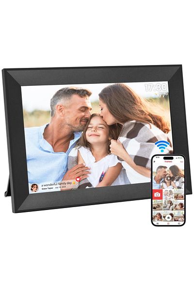 Velixo Ramă foto digitală WiFi 10.1", 32GB, 1GB RAM, ecran tactil, 1080P, IPS HD 1280x800, difuzoare duale de 2W