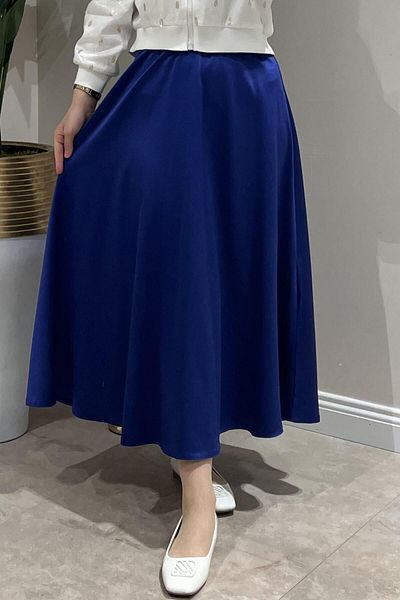 Ghisa Elastic Waist Satin Bell Cut Skirt
