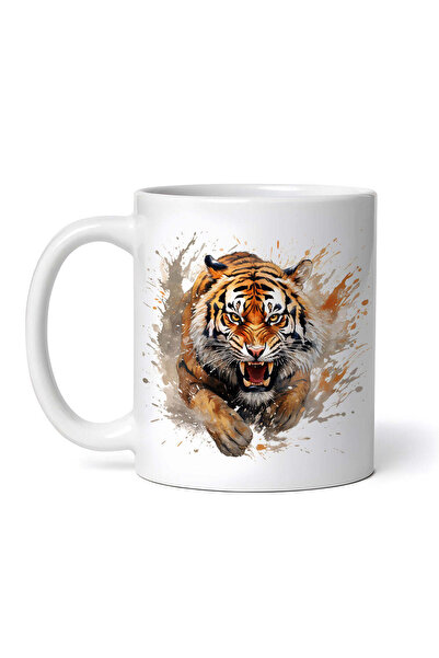 OEM Εξατομικευμένη Λευκή Κούπα, Tiger Attacks, Inovatix®. 330ml