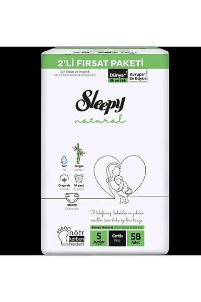 Sleepy Natural Opportunity Package Size 5 Junior 58 Pieces