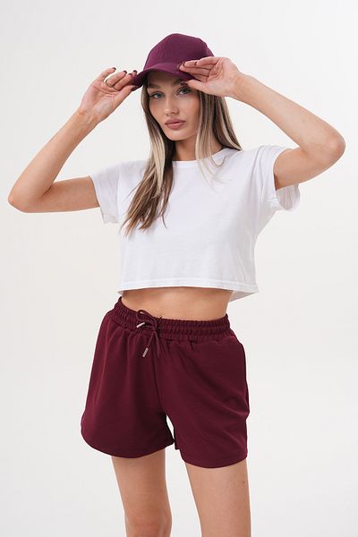 GENIUS STORE شورت نسائي مشروط بخصر مطاطي وجيوب شورت MODAL-SHORTS