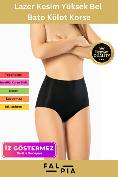 Falpia Yeni Sezon Kadın İz Göstermeyen Dikişsiz Kaymaz Toparlayıcı Lazer Kesim Yüksek Bel Bato Külot Korse