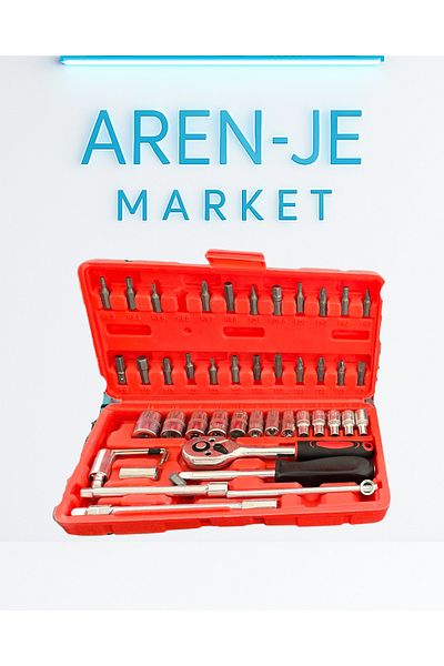 aren je Aren-Je New Tools 48 Piece Socket Screwdriver Bit Set – Ratcheting Sleeve & Ended Socket Wrench Set