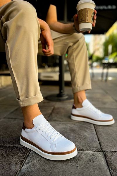 Chekich Ch979 Santoni Gbt Спортни Мъжки Обувки Бели/Кафяви