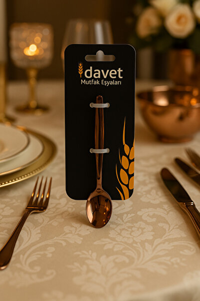 Davet Piraye 6 قطع ملاعق صغيرة من الفولاذ المقاوم للصدأ باللون الذهبي الوردي - ملاعق صغيرة من الفولاذ المقاوم للصدأ
