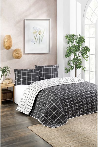 MARLA HOME Double Pique Bed Cover Set | 200X220Cm | 2 Pillow Cases | Multi-Purpose Blanket | Cotton