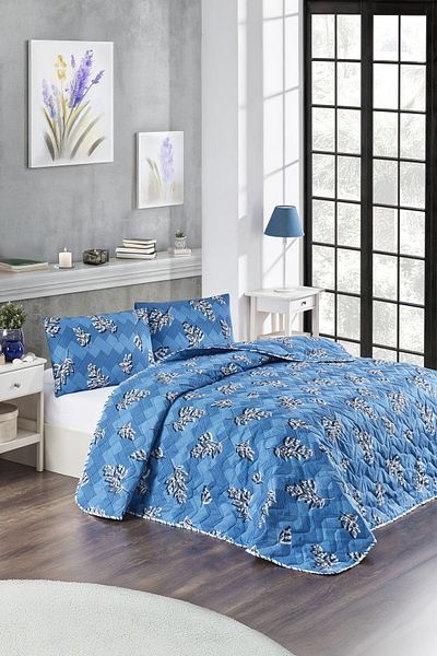 MARLA HOME Double Pique Bed Cover Set | 200X220Cm | 2 Pillow Cases | Multi-Purpose Blanket | Cotton