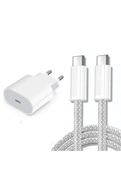 schitec PD35W Şarj Aleti 6A 66W Type-C to Type-C Kablolu Set Beyaz İphone 15/...