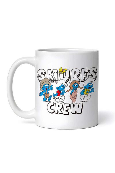 OEM Personalized white mug, The Smurfs Smurfs Crew, INOVATIX®. 330 ml