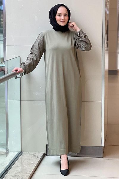 Nuss Sleeves Vegan Silk Mercerized Dress