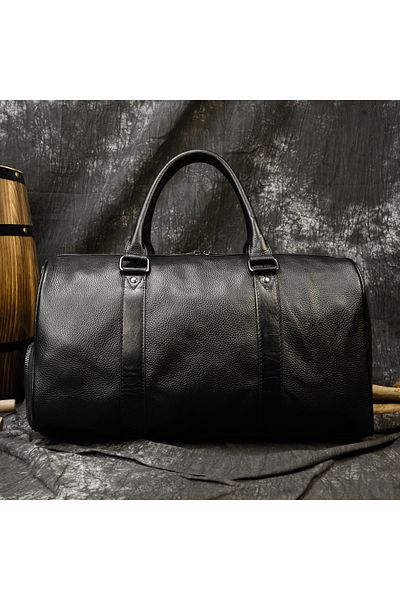 LEBLOU LEBLOU travel bag made of genuine leather, shoe compartment, sports and travel, 45x23x25