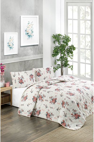 MARLA HOME Double Pique Bed Cover Set | 200X220Cm | 2 Pillow Cases | Multi-Purpose Blanket | Cotton