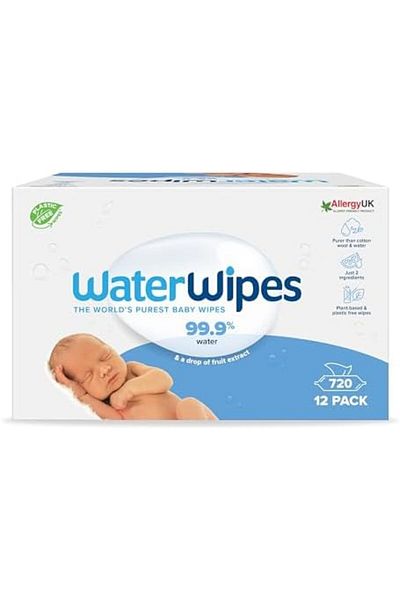 WaterWipes Original Biodegradable Baby Wipes, 99.9% Water Based Wet Wipes & Unscented for Sensitive