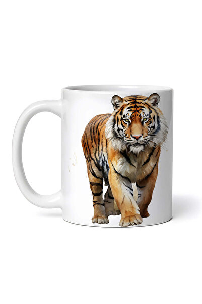 OEM Εξατομικευμένη Λευκή Κούπα, Tiger On A Walk, Inovatix®. 330ml