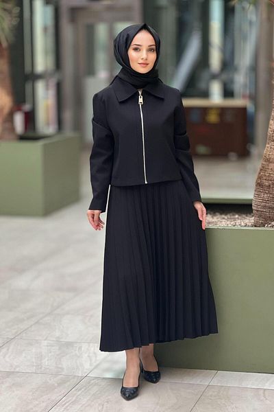 Nuss Bober Jacket Pleated Skirt Set