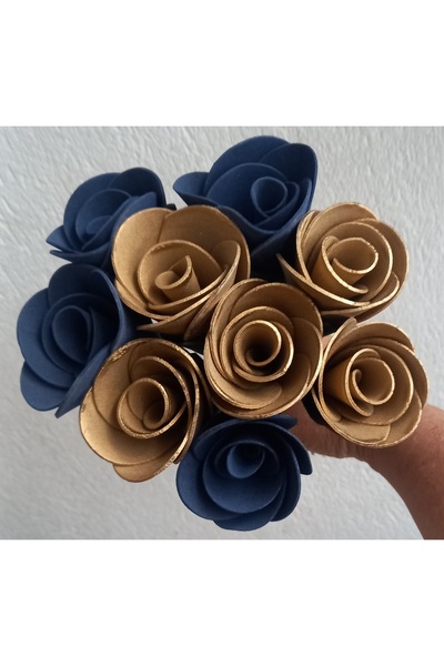 kutmen باقة ورد لاتكس مزخرفة 9 قطع إيفا (زهرة صناعية)