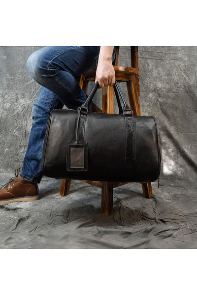 LEBLOU Geantă de voiaj LEBLOU din piele naturală, compartiment încălțăminte, sport și călătorii, 45x23x25