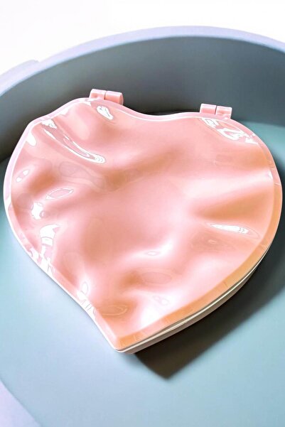 TAKIŞTIR Pink Color Heart Figured Mirrored Jewelry Organizer