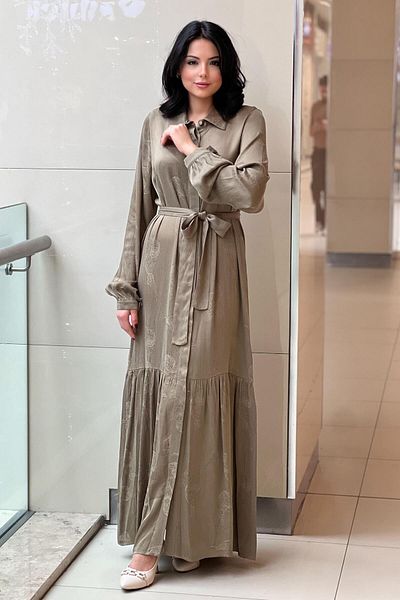 Nuss Shawl Print Vegan Silk Shirt Dress