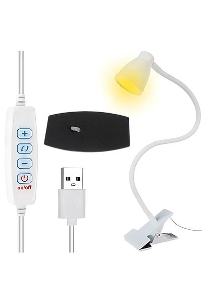 Velixo Reading Lamp, 24 Leds, 10 Brightness Levels, 3 Modes, 360° Flexible Arm, Clamp, Usb Powered
