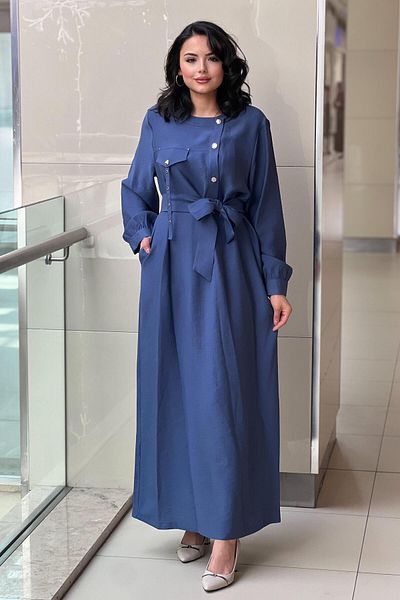 Nuss Four Button Dress with Pocket Flaps