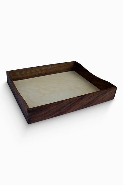Woodsaka Magazine and Document Box - Walnut & Birch Plywood Base - 34cm X 28cm X 5cm