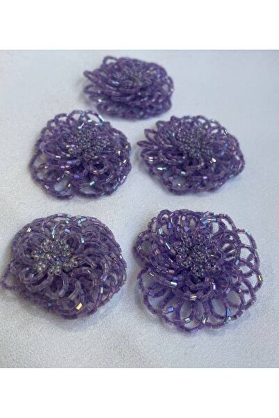 Parça Kumaş Dünyası Özel Tasarım Taşlı Düğmeler El yapımı Lila Rengindedir