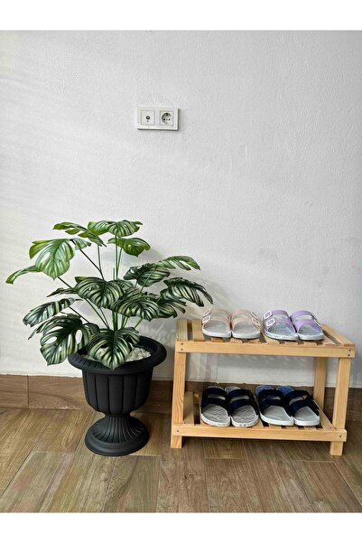 Wooden Factory Doğal Ahşap 2'li Ayakkabılık Raf , Dekoratif Antre ve Giriş Düzenleyici Dolap