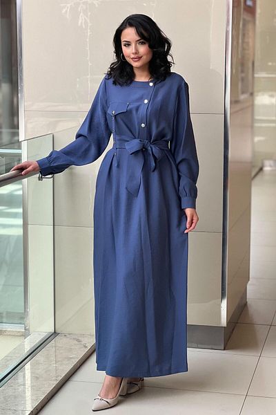 Nuss Four Button Dress with Pocket Flaps