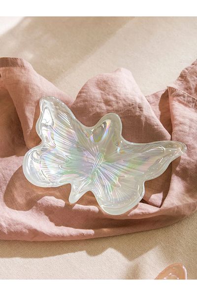 LC Waikiki White Butterfly Figured Glass Bowl Set of 2 17 cm