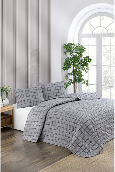 MARLA HOME طقم مفرش سرير مزدوج | 200x220 سم | 2 غطاء وسادة | بطانية متعددة الأغراض | من القطن
