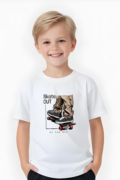 FYK KİDS TRIOC IMPRIMAT SKATE OUT CU GÂT ROTUND BĂIAT