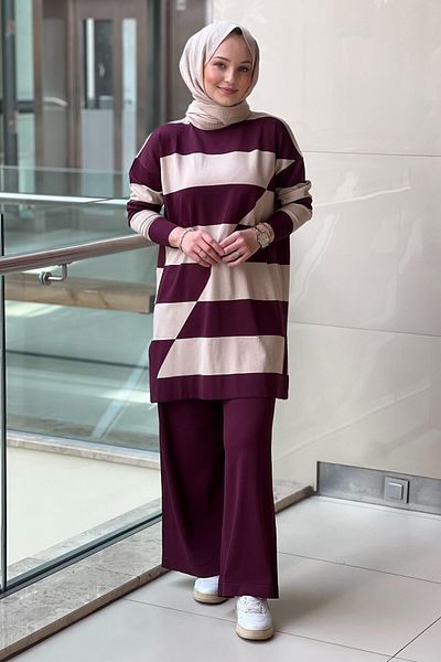 Nuss Mercerized Suit with Thick Horizontal Stripe Pants