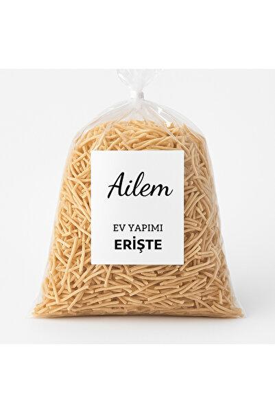 aillem Ev yapımı organik sade erişte / makarna 500 gram el kesimi ailem