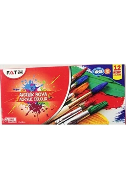 Fatih Akrilik Boya Tüplü 12 Renk 12 Ml-