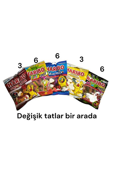 Haribo Değişik Tatlar Sepeti Karma Koli (Miami-Starmix-Sahanda Yumurta-Kalp Yüzük-Ekşi Mix ) Jelibon