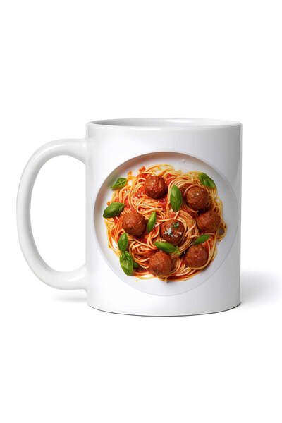 OEM Cană albă personalizată, spaghete cu chiftele, Inovatix®. 330 ml